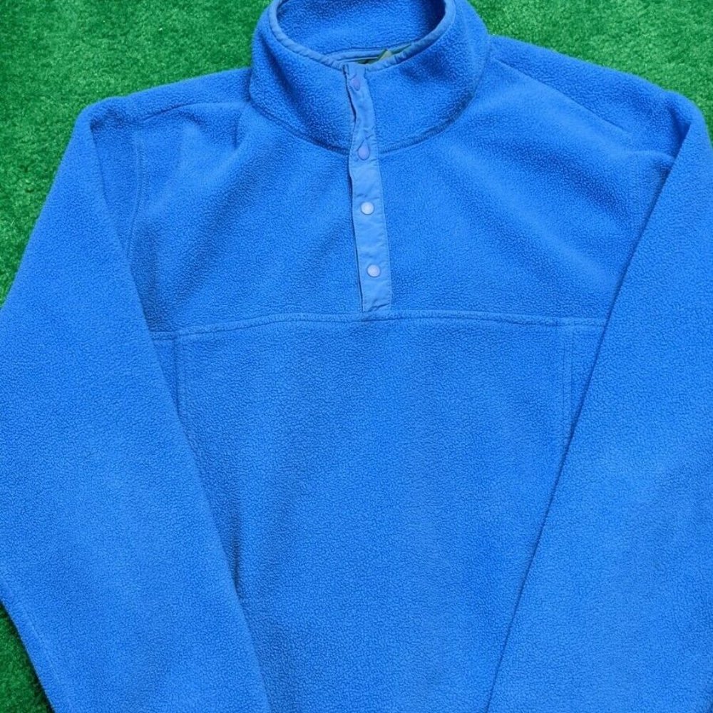 Vintage 1990s L. L. Bean Fleece VTG 90s Jacket Sweater Blue Fall Unisex M.a41